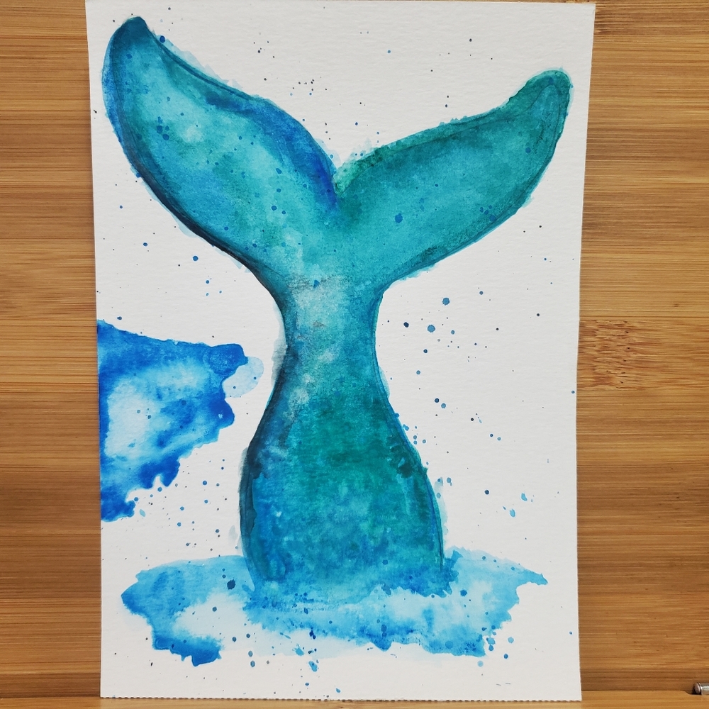 Mermaid Tail Watercolor Art